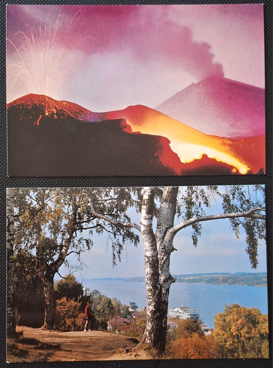 Postais ilustrados a cores paisagens Russia adquiridos na URSS anos 80