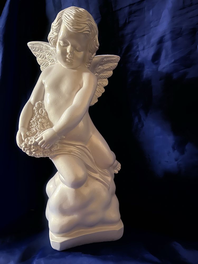 Ангел керамический перламутровый ( 38 см. )