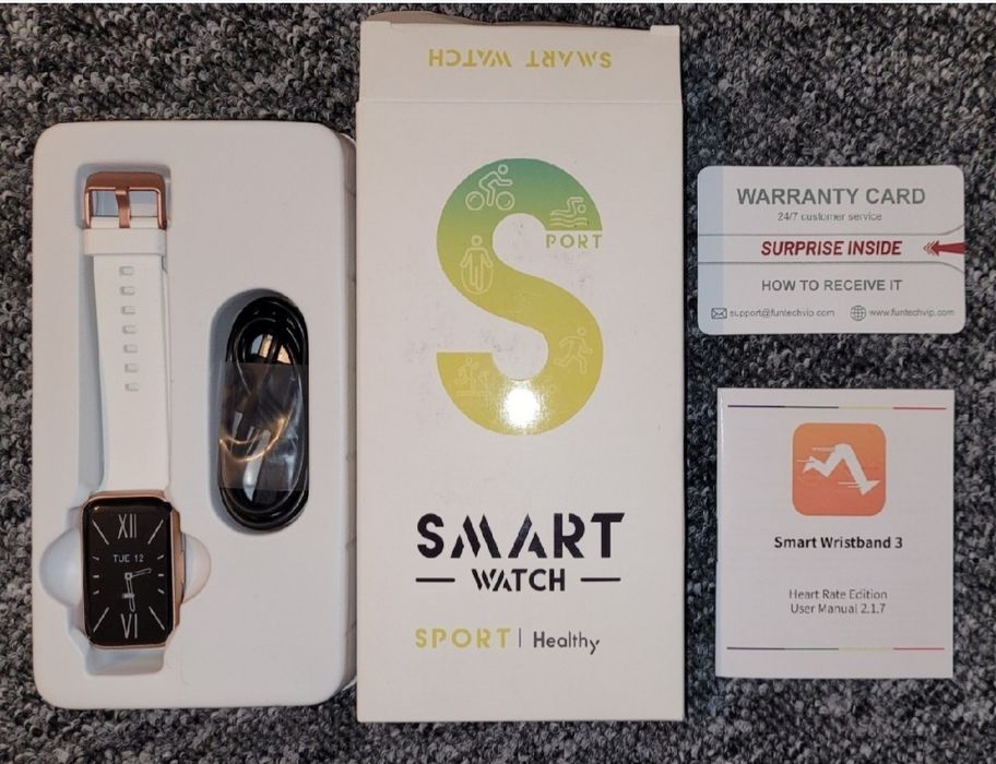 BingoFit Smartwatch krokomierz fitness tracker Biały