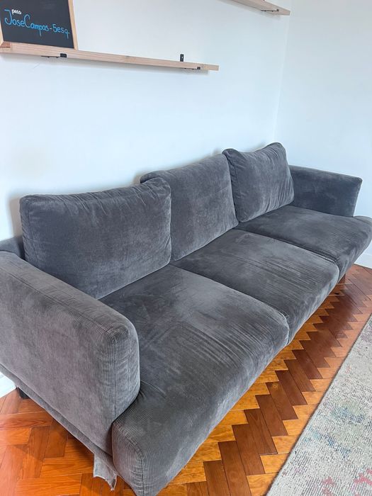 Sofa 3 lugares cinzento