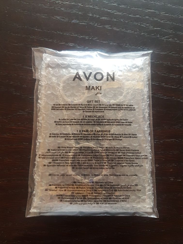 Avon komplet biżuterii Maki naszyjnik + kolczyki zestaw