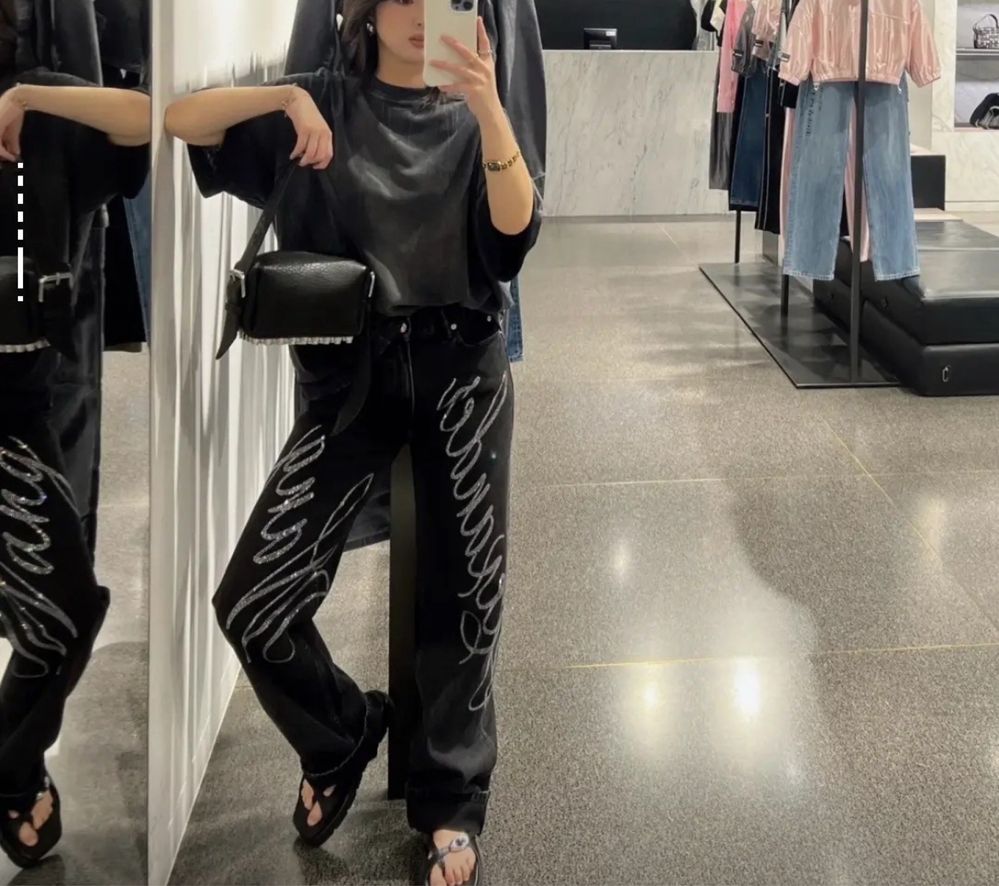 Джинси зі стразами alexander wang