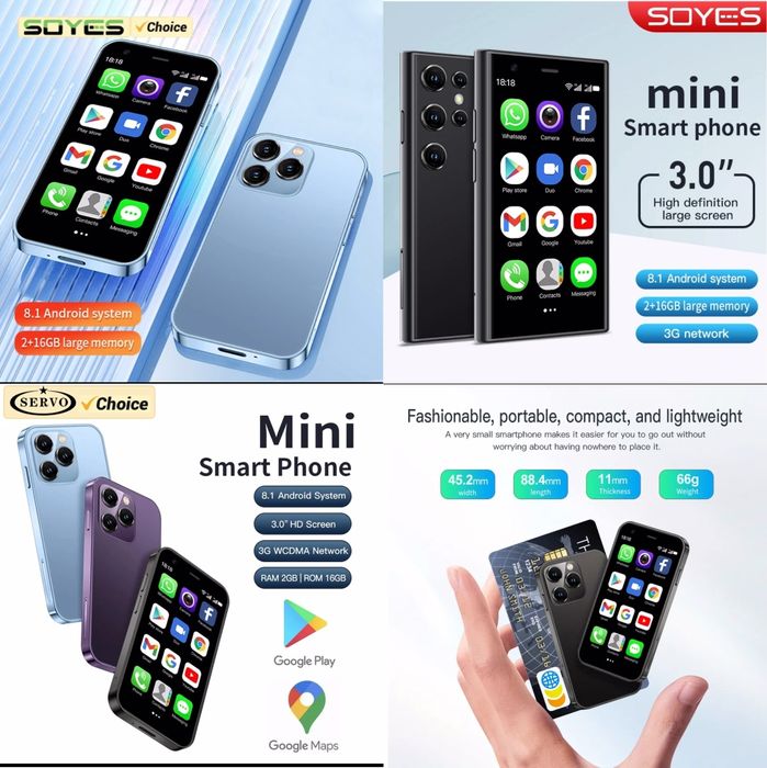 Мини смартфон SERVO 15SE / SOYES S23 PRO / SOYES XS15 андроид телефон