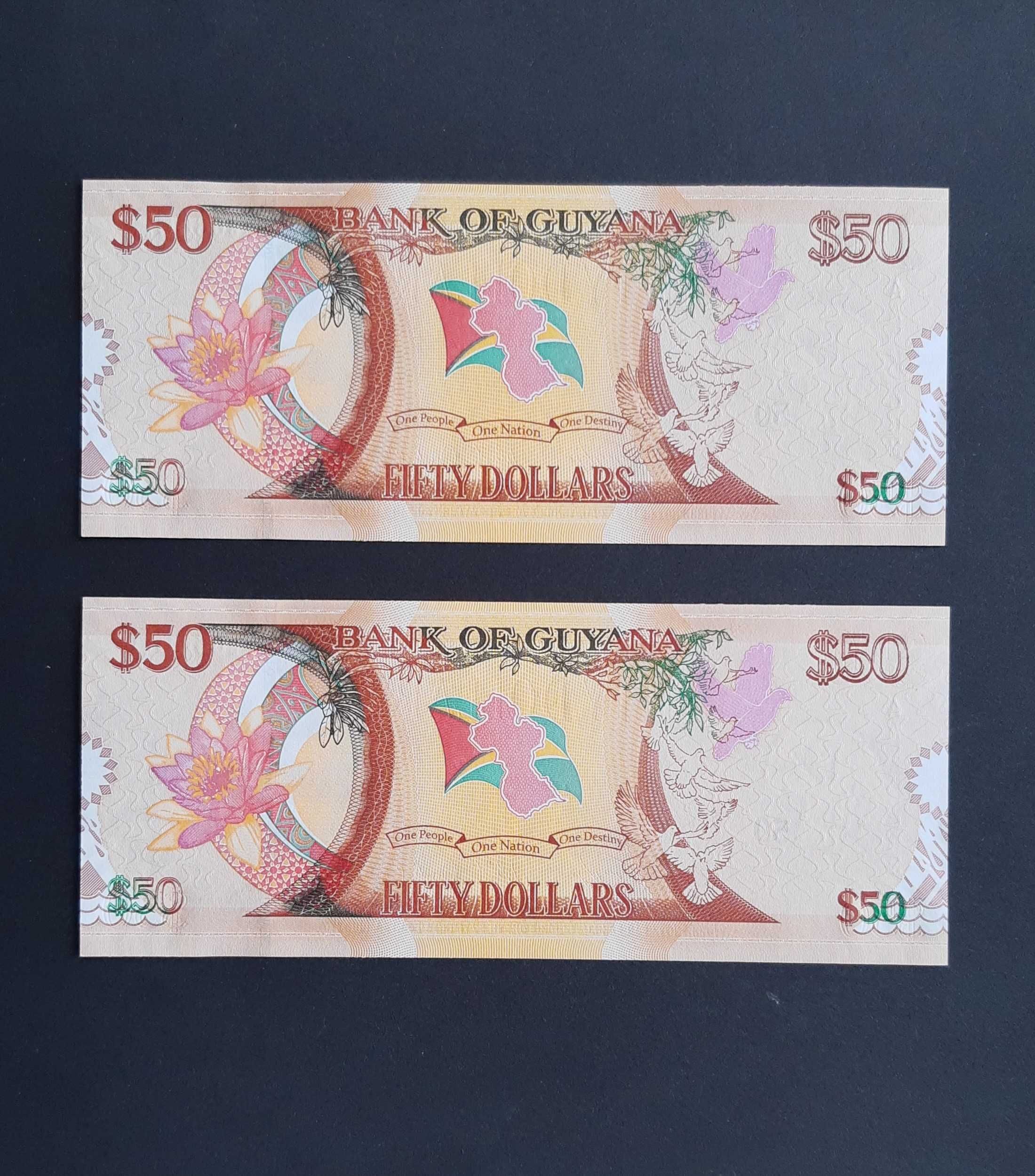 Banknoty Gujana 50 Dolarów z 2016