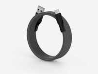 Magnetyczny Kabel USB-A / USB-C 1m w oplocie Magtame O-MagCable Czarny