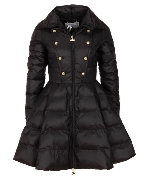 Чорне пальто пуховик італія оригінал пуховик elisabetta franchi 40 р