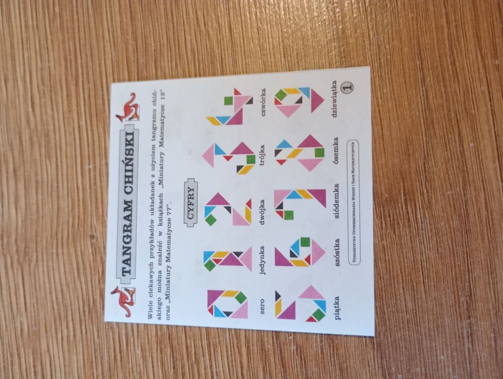 Gra układanka drewniana w ramce tangram