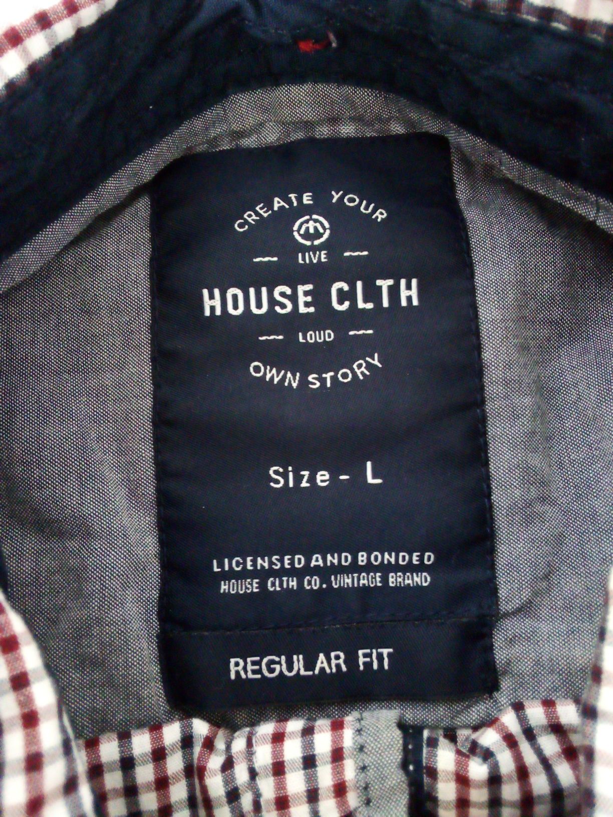 Męska koszula w krateczkę łaty na łokciach House roz. L regular fit