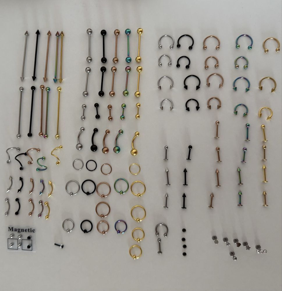 Piercing (vários tamanhos, modelos e cores)