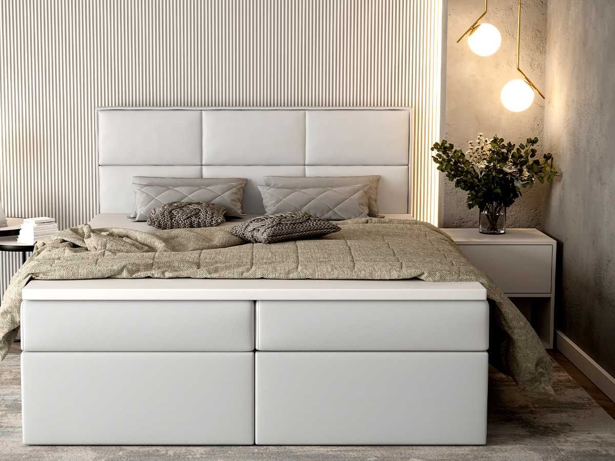 Łóżko Boxspring Kontynentalne + Materace Bonell + Pojemniki GALAXY