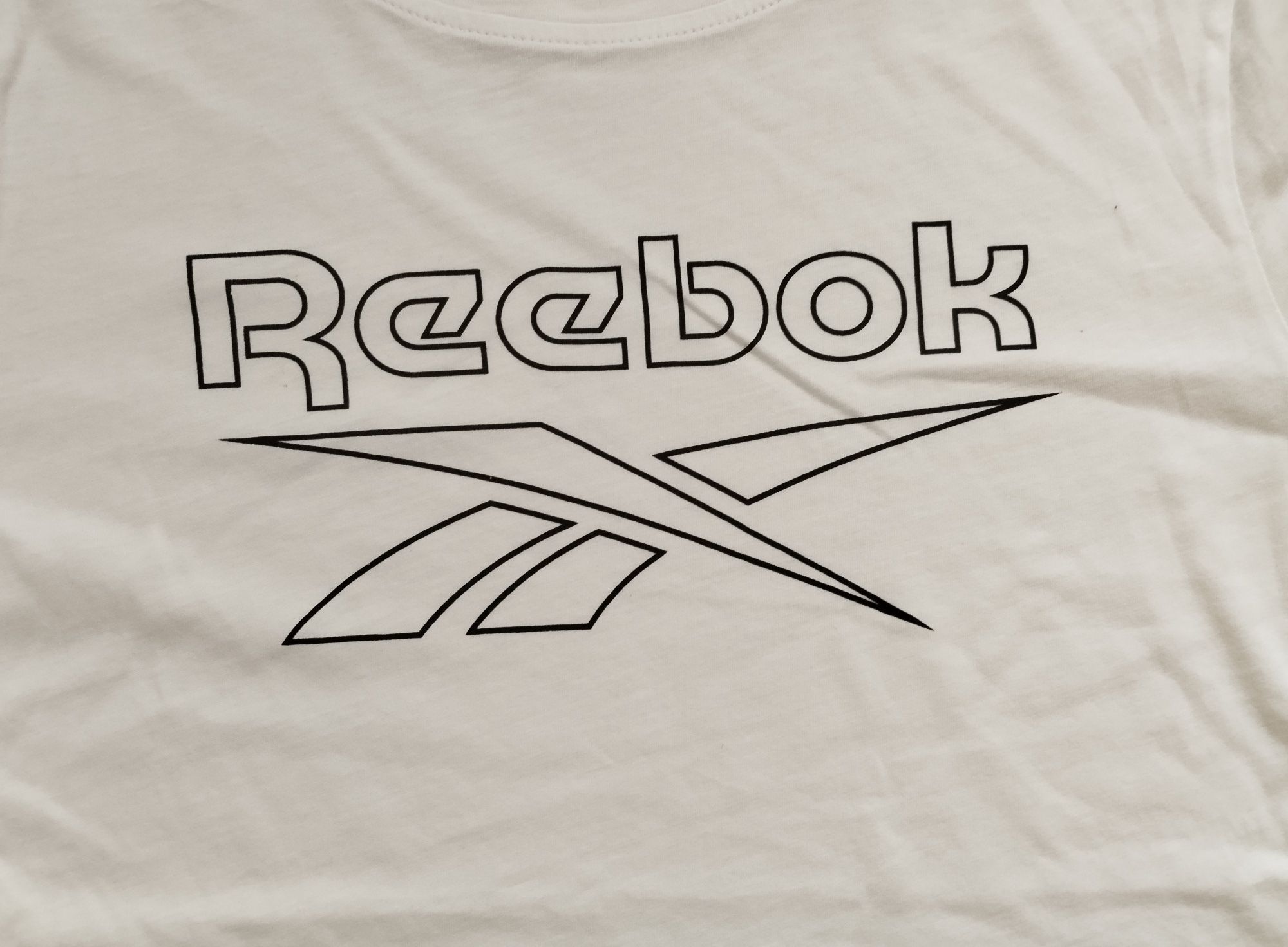 Biała bawełniana koszulka męska Reebok (rozmiar S)