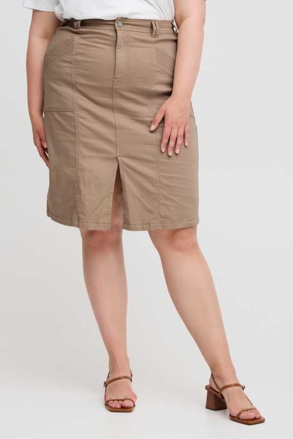 SIMPLE WISH spódnica midi prosta wygodna bawełna plus size 52