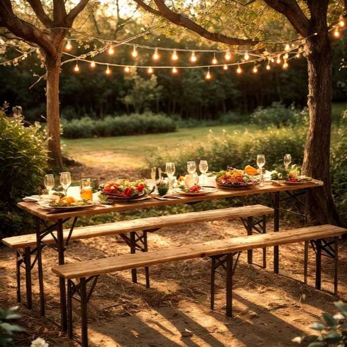 Zestaw Piwny Ogrodowy Biesiadny Cateringowy STÓŁ 2xŁAWKA składany