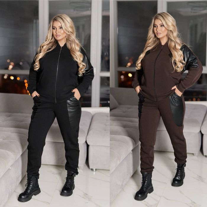 Женский теплый костюм 50-64 батал на флисе Жіночий костюм батал фліс