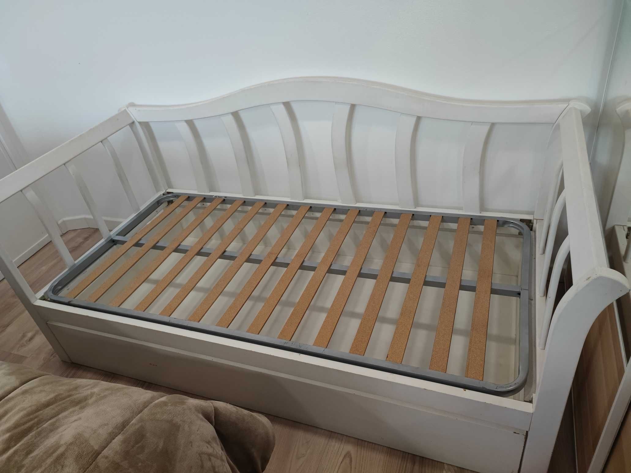 Cama Individual com Gavetão em Pinho + Colchão Molaflex