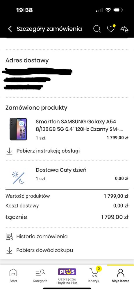 Samsung Galaxy A54 5G 128GB - Stan bardzo dobry Kupiony w Media Expert