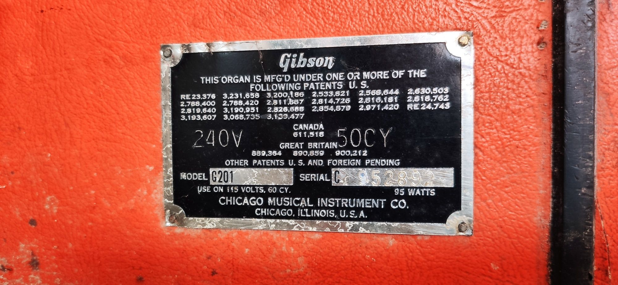 Organy Gibson G201 Kalamazoo USA