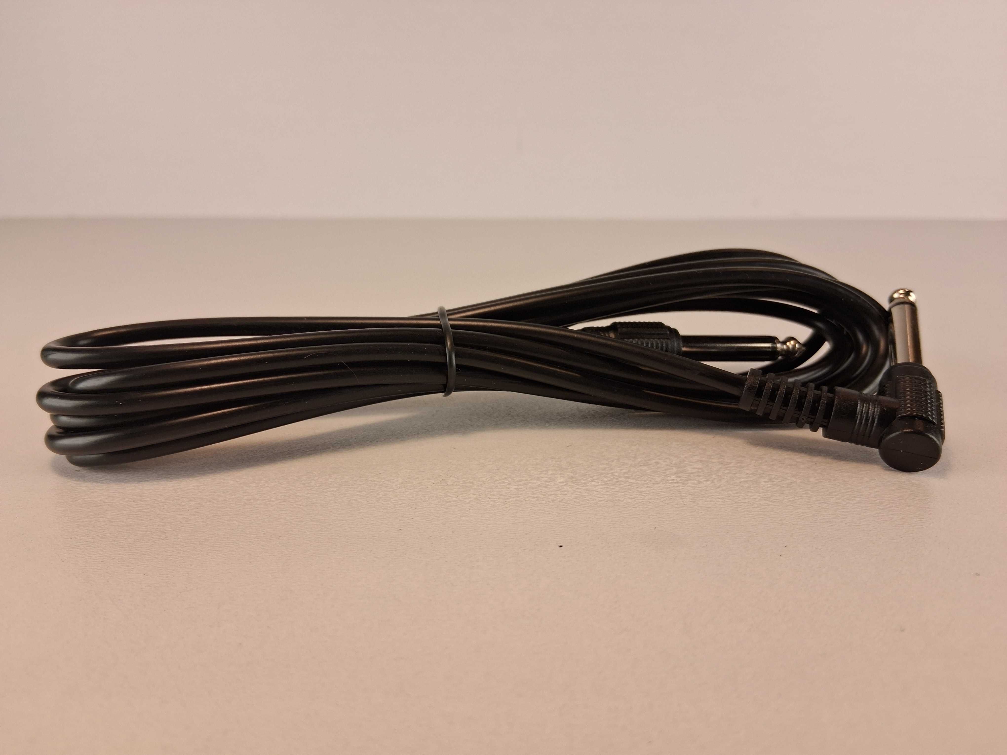N044 Kabel Jack 6.3mm Mono TS Kątowy Do Instrumentów Czarny 3 Metry