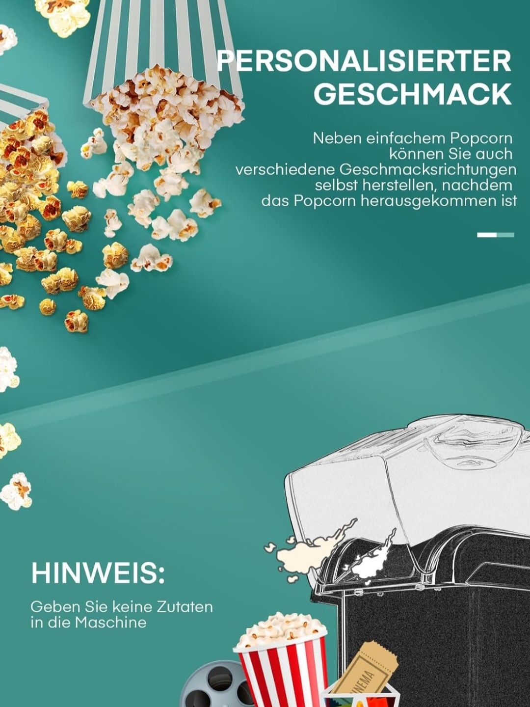 Maszyna do popcornu na gorące powietrze, 1200 W