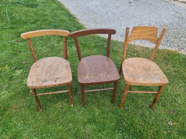 Krzesła drewniane PRL retro