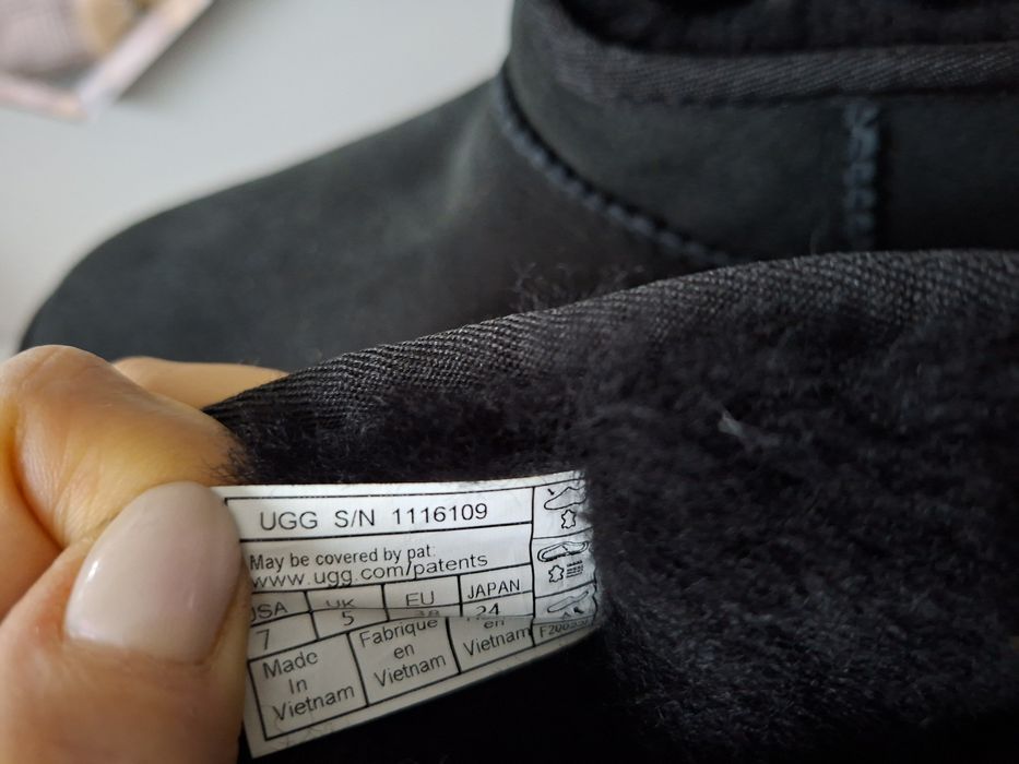 UGG 38 Classic Ultra Mini botki Nowe kozaki krótkie czarne skóra