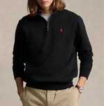 Чорна кофта Ralph Lauren з червоним логотипом (1/3 zip)