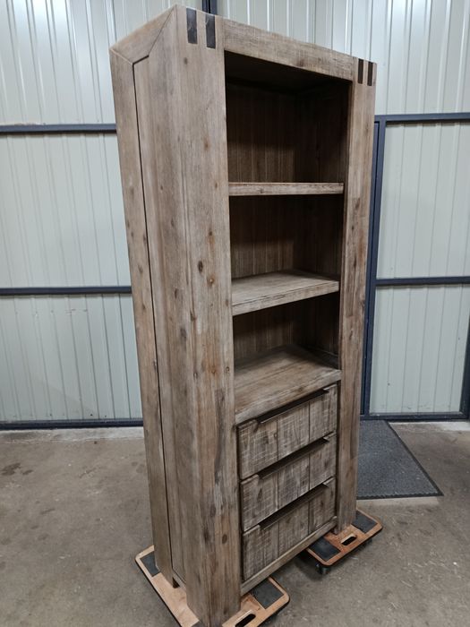 Biblioteczka rustykalna, regał na książki, słupek. Import. Soft close.