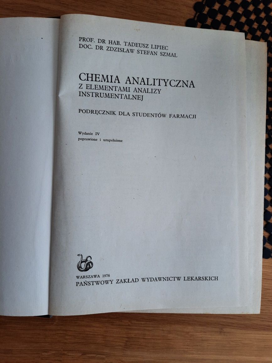 Chemia analityczna z elementami analizy instrumentalnej szmal lipiec