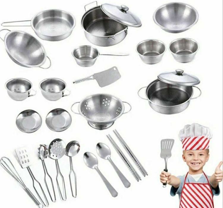 Продам Набір дитячого іграшкового посуду із нержавіючої сталі