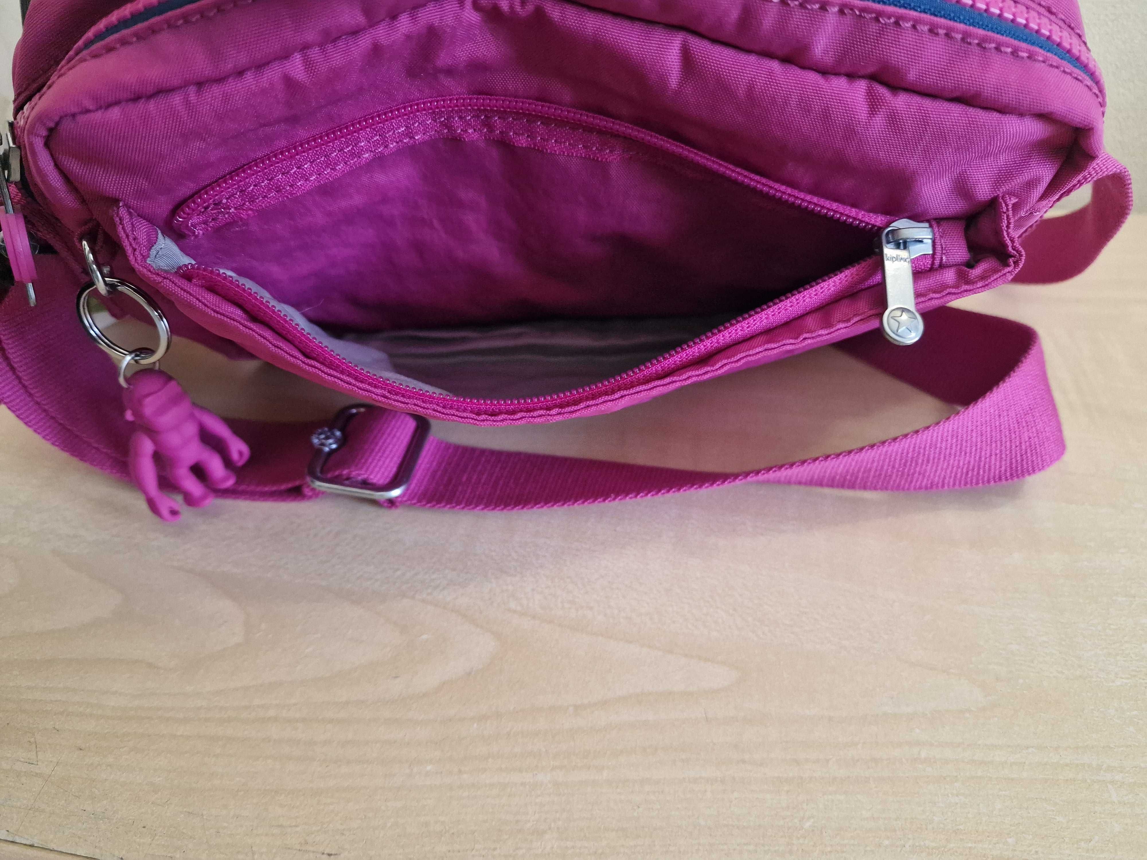 Нова сумка крос боді Kipling Abanu M In Pink Fuschia оригінал