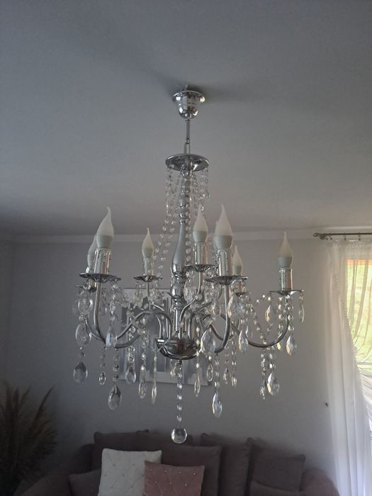 Żyrandol glamour z kryształkami plus kinkiety