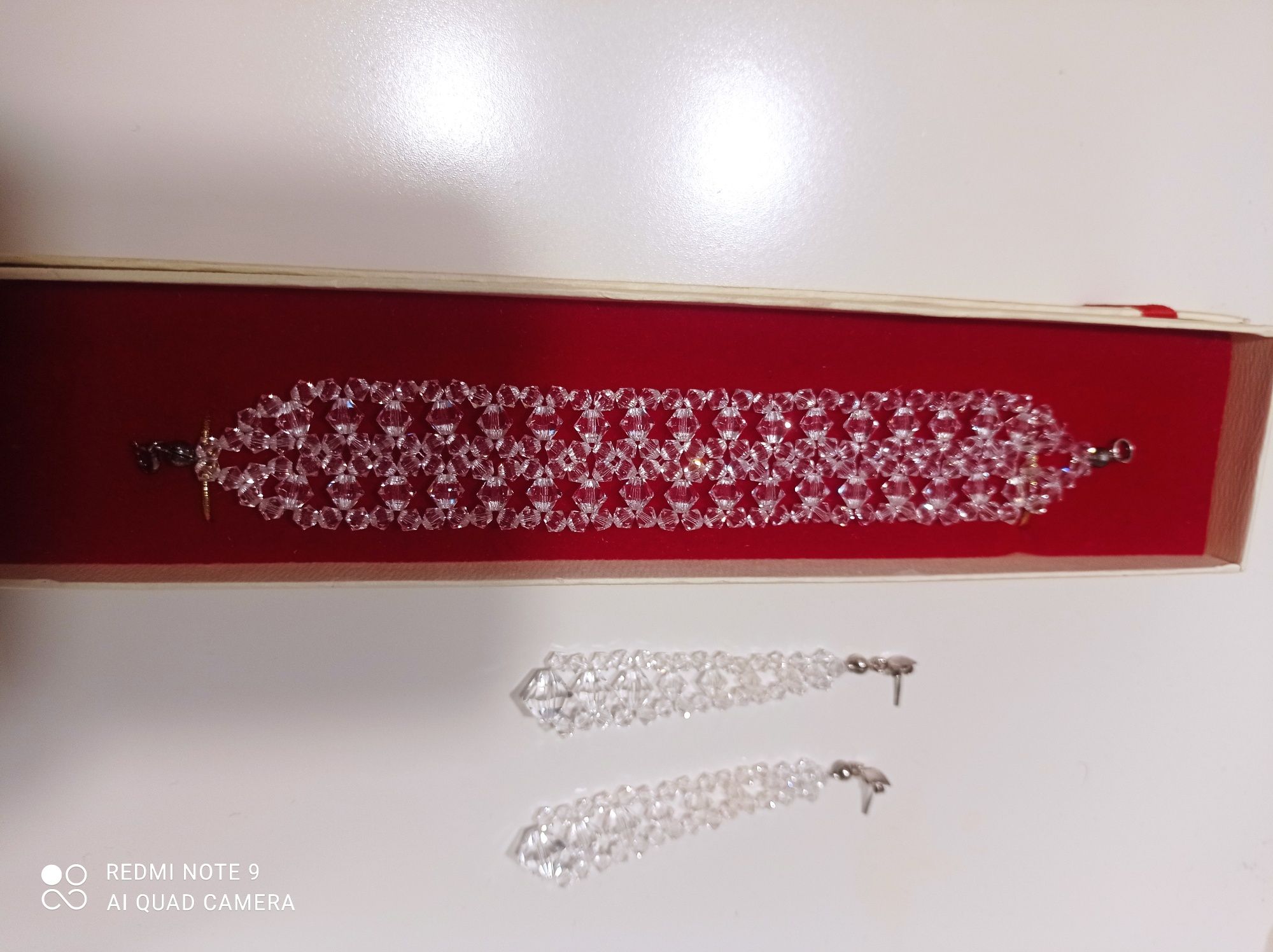 Biżuteria ślubna kolczyki + bransoletka Swarovski