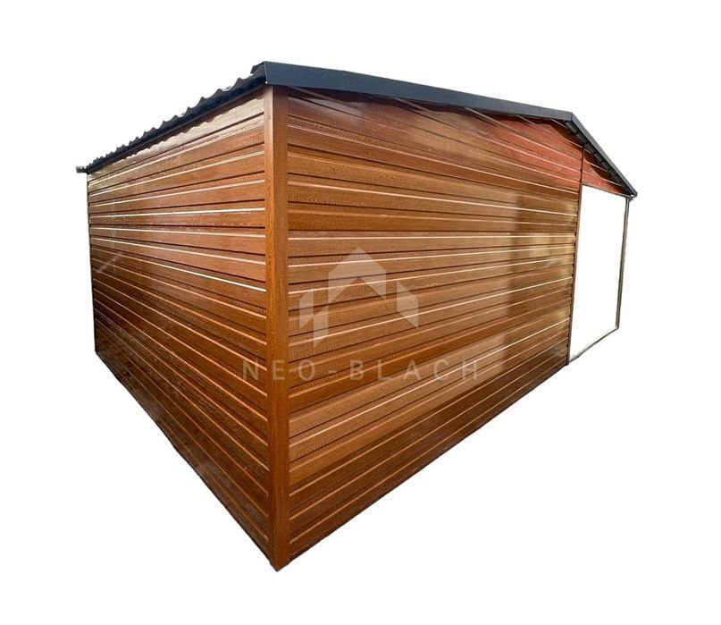 Domek Ogrodowy Schowek 5X4M + Wiata 3X4M Drzwi Okno Dach Dwuspad Nb205