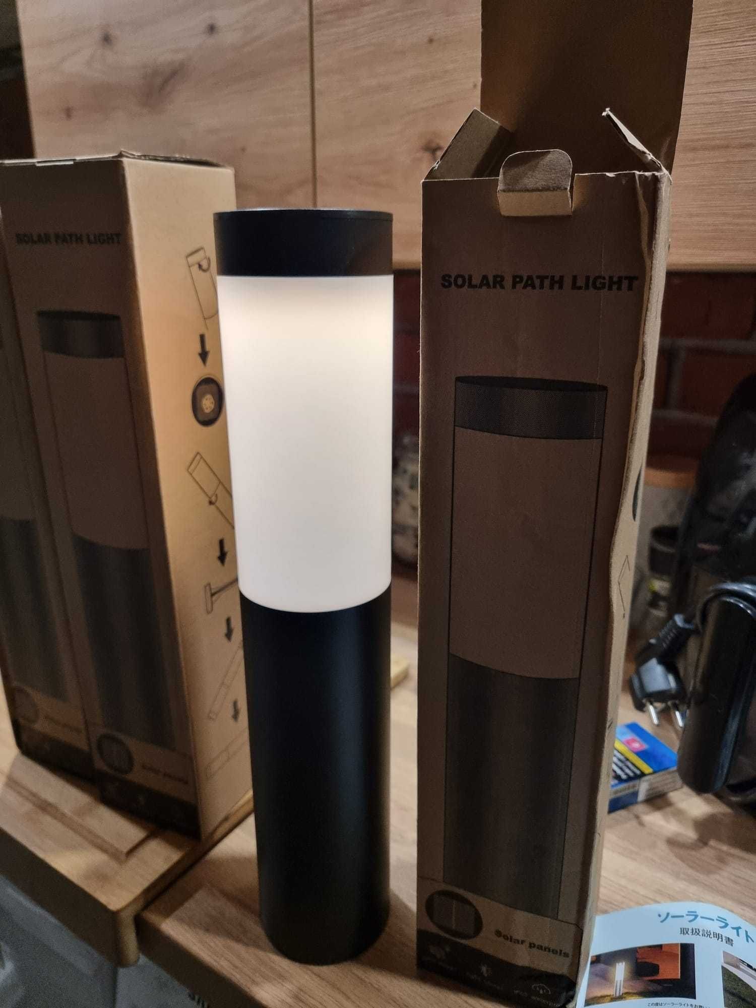 3 lampy ogrodowe solarne wbijane w ziemie 56cm