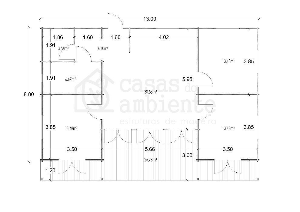 Casa de Madeira 119.6m2 | Cabana de Madeira | Casa amovível