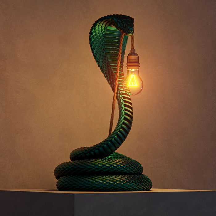 Нічник у вигляді змії,світилтник настільний з лампою Едісона,3Д фігурк
