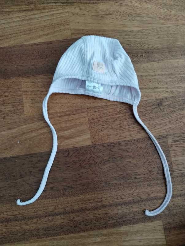 Fioletowa wiązana czapka pilotka So Cute r. 74 cm 6-9MSC. fiolet kotek