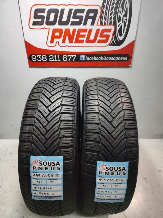 2 pneus semi novos Michelin 195/65R15 91T Oferta da Entrega