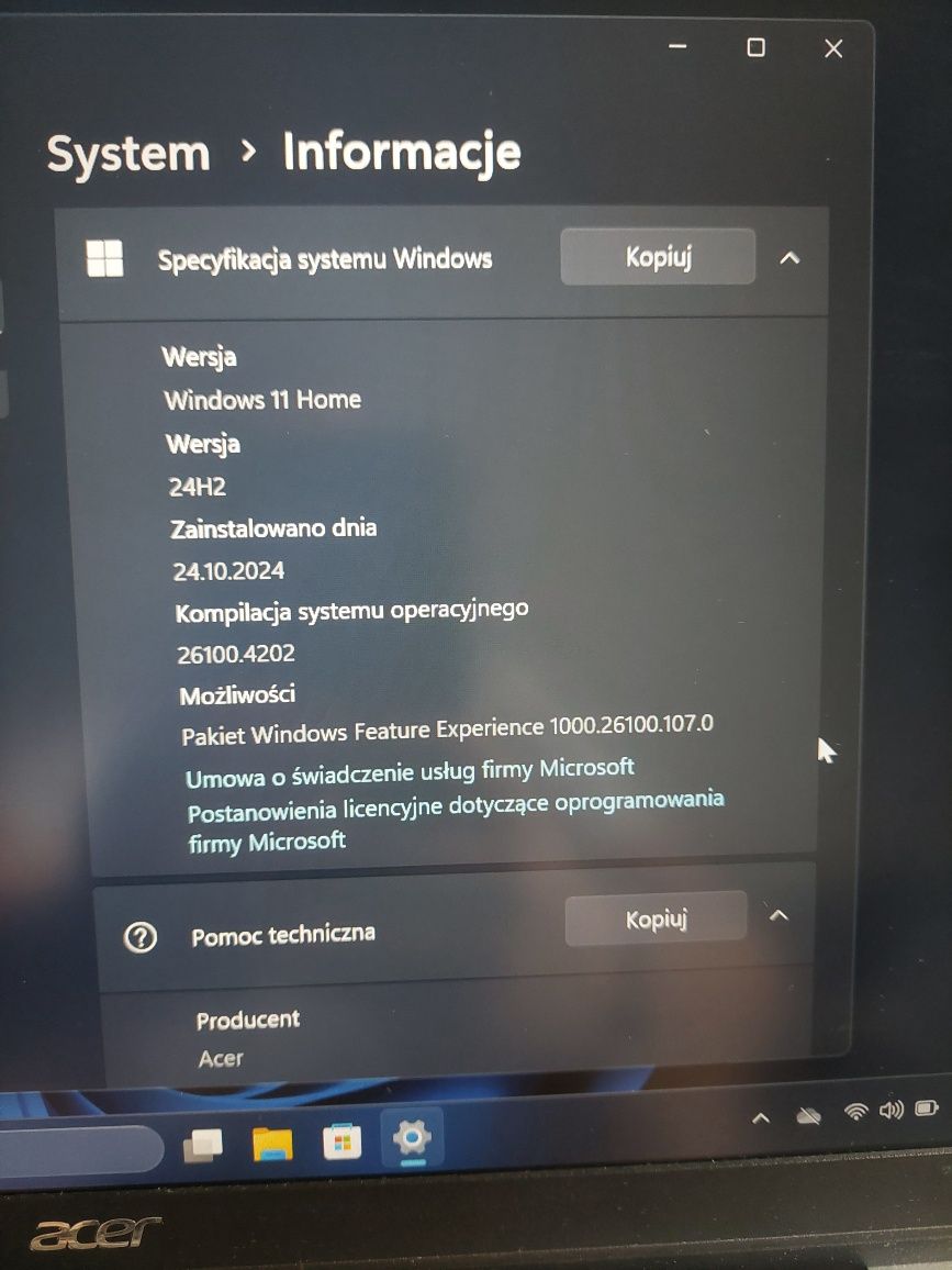 Laptop ACER Swift 1 4/120 GB SSD ekran full hd net note book