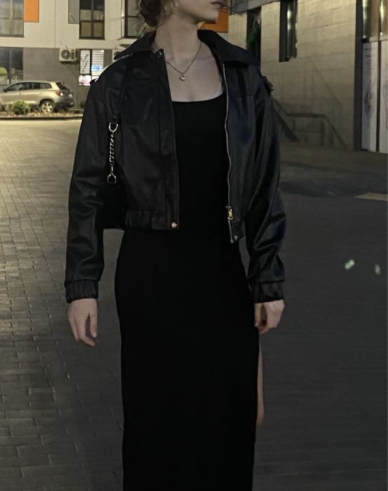 Бомбер зі штучної шкіри