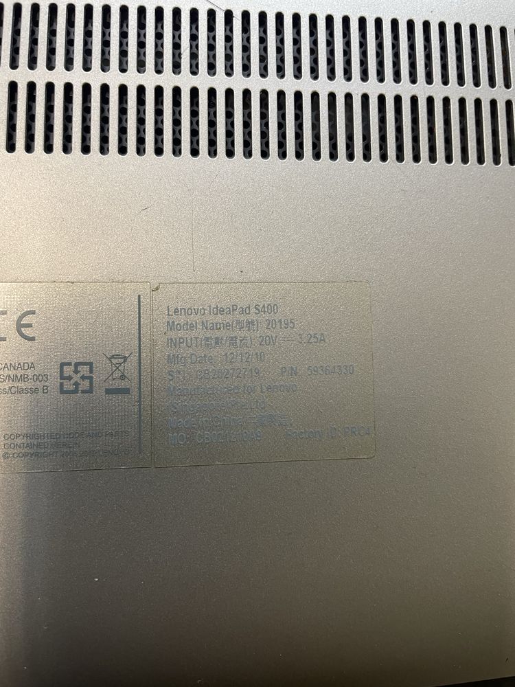 Материнська плата Lenovo IdeaPad S400