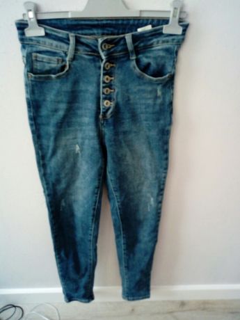 Spodnie jeansy wysoki stan damskie S