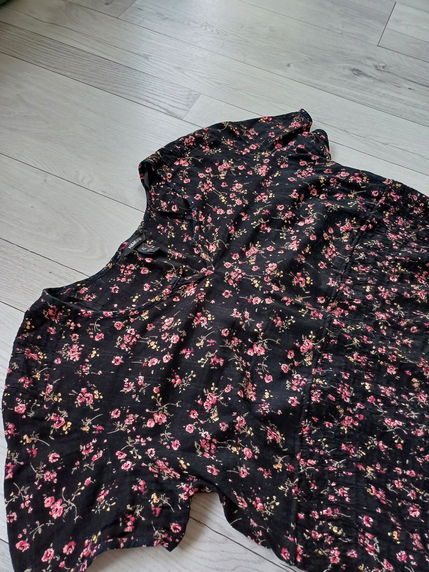 Bluzka ciążowa w kwiaty H&M Mama XL