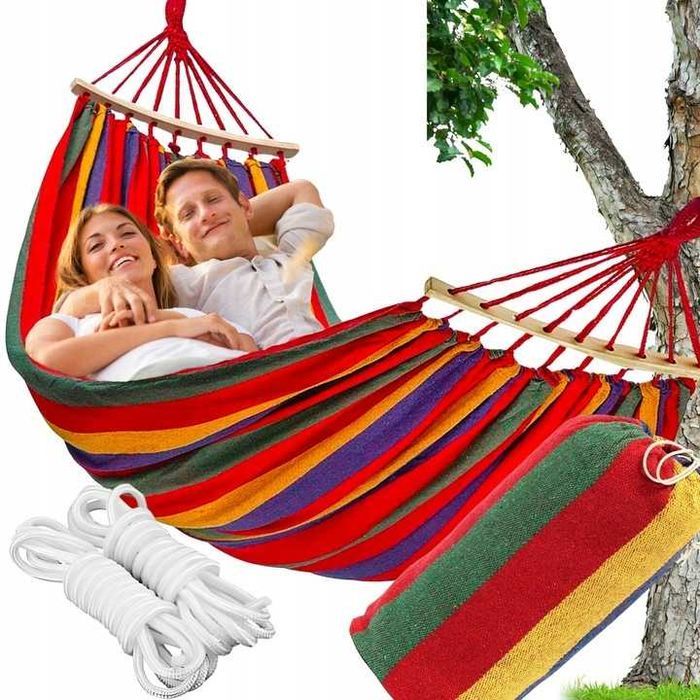 HAMAK Ogrodowy 2 OSOBOWY DUŻY Turystyczny DWUOSOBOWY XXL 260x150