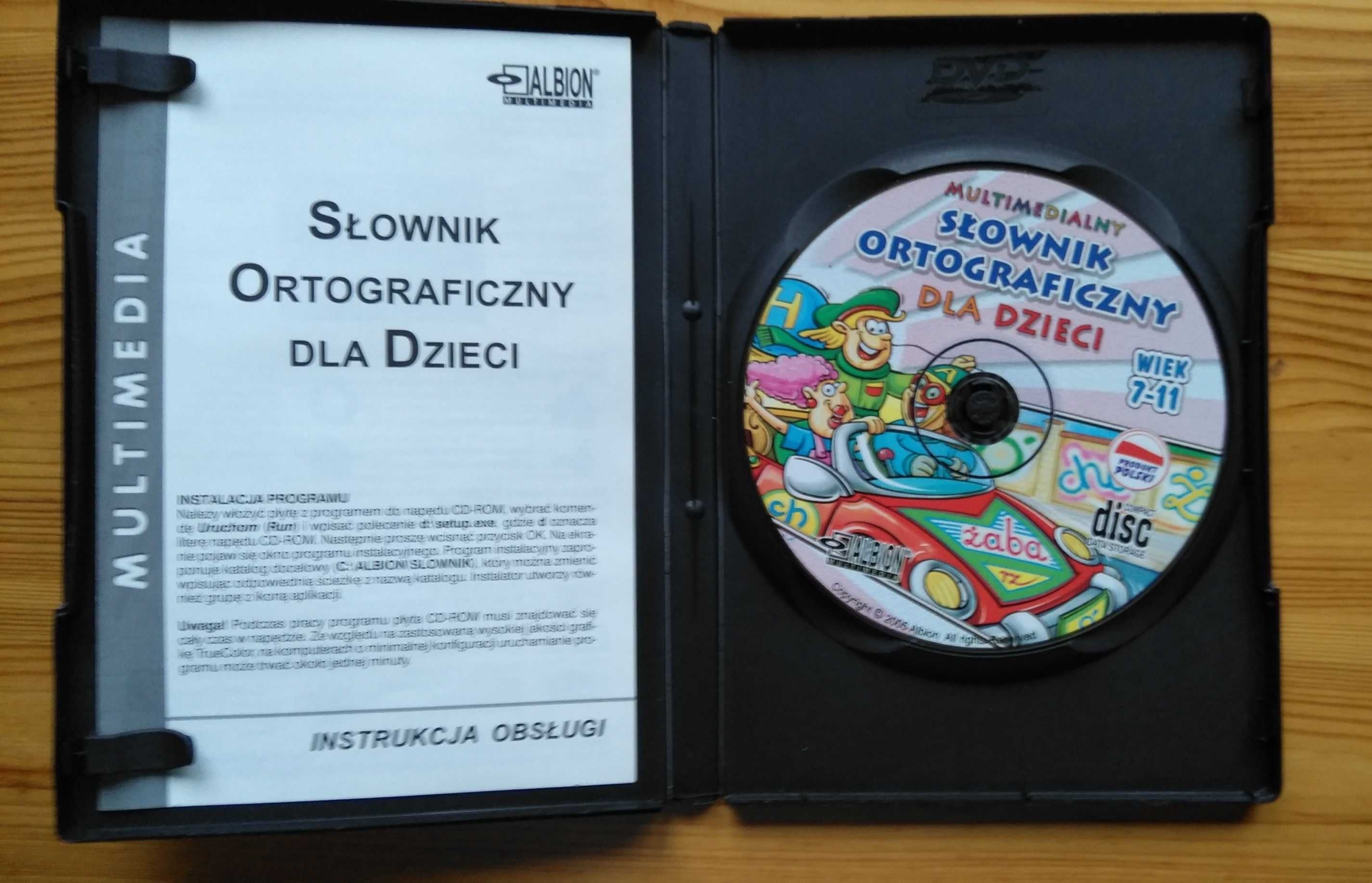 Multimedialny słownik ortograficzny dla dzieci na CD, wiek 7 - 11 lat