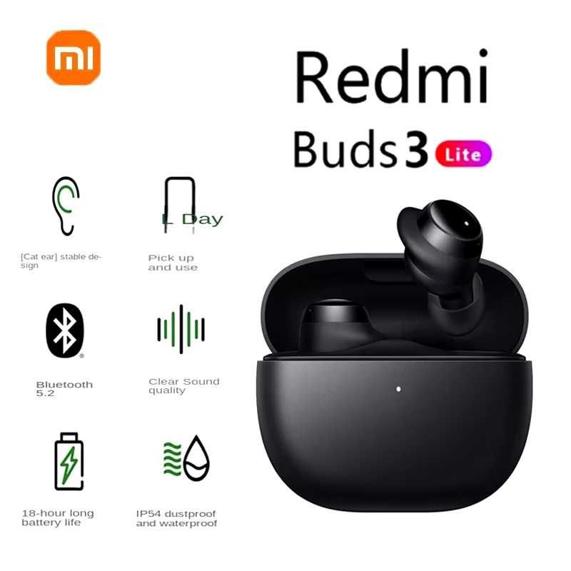 XIAOMI Redmi Buds 3 Lite TWS Bluetooth 5.2 słuchawki bezprzewodowe