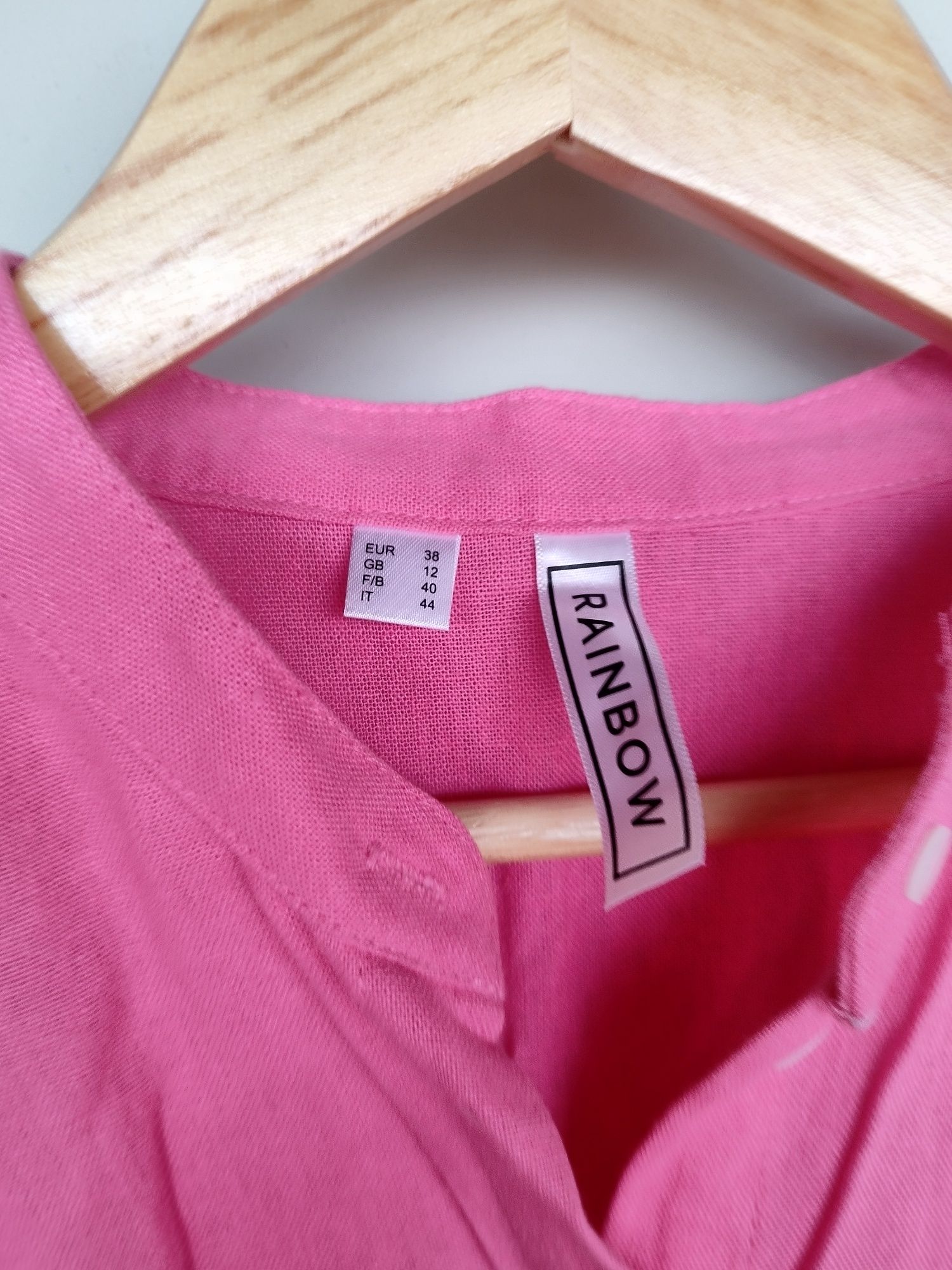 Len / liner / Nowa / sukienka / pink / różowa / letnia / krótka /