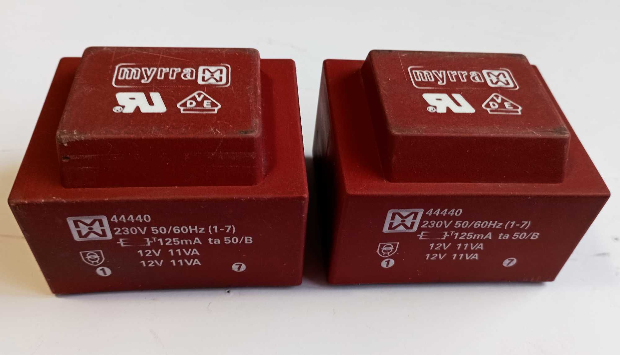 Трансформатор MYRRA 44440 для монтажу на плату 2*12V 22VA 230 V