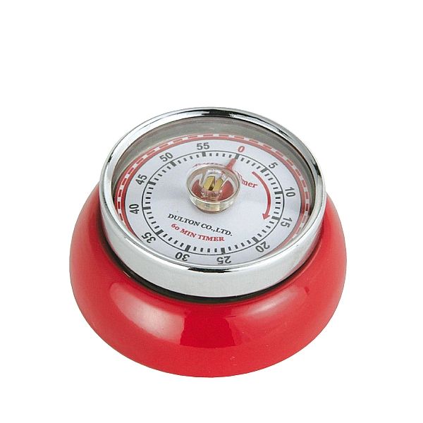 Timer Zassenhaus Speed mechaniczny, śred. 7x3 cm, czerwony