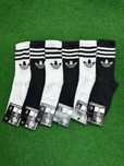 Adidas Wysokie Białe Czarne Skarpety 36-39(6 par)